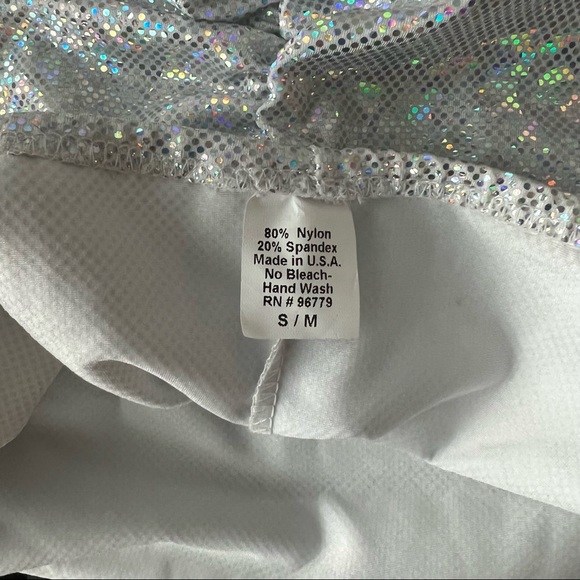 Silver Shimmery High Waisted Rave Girl Booty Shorts - Picture 4 of 7